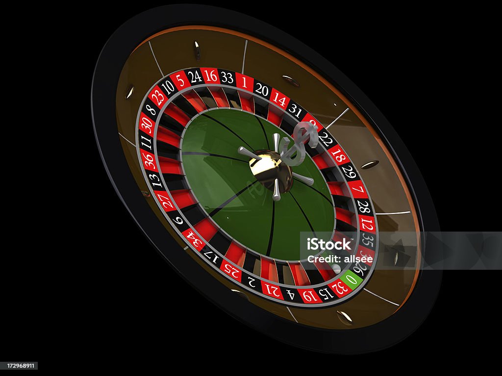 roulette su sfondo nero - Foto stock royalty-free di Chance