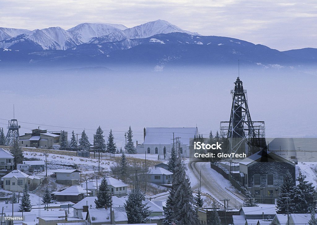 Lexington Mina Headframe e Highland Montanhas - Royalty-free Butte Foto de stock