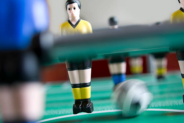 Dummy Pass on the Table Football stock photo