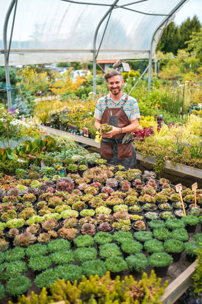 Caucasian Gardener Working on Nurturing Nature