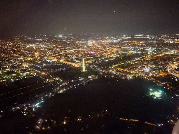 Night Flight Over Washington DC / White house ,National Monument&CapitalHill