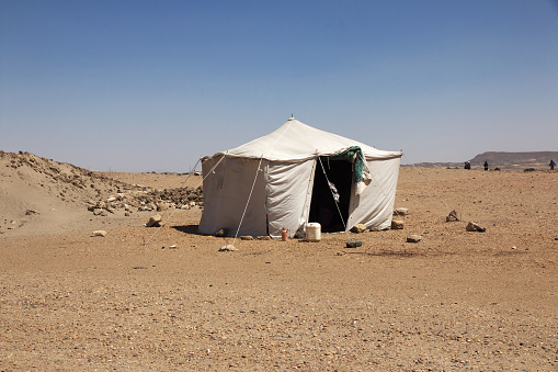 The tent of archaeologists, Sudan