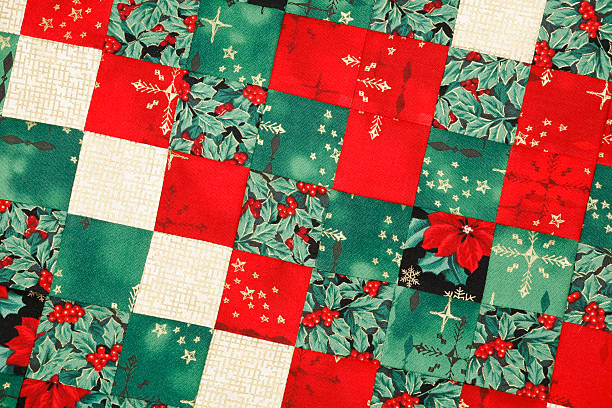 trabalho à base de remendos - christmas quilt craft patchwork imagens e fotografias de stock