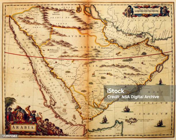 Vetores de Mapa Da Arábia 1635 e mais imagens de Antigo - Antigo, Antiguidade, Arábia