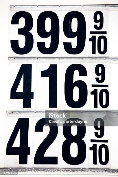 Gas Over Four Dollars A Gallon Stock Photo - Download Image Now - Bad News, Color Image, Colors