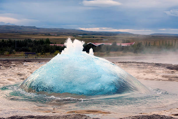 istock Beautiful Strokkur Geyser bubbling in a half sphere shape 172971578