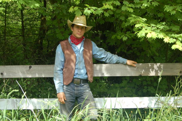 Cowboy no rancho - fotografia de stock