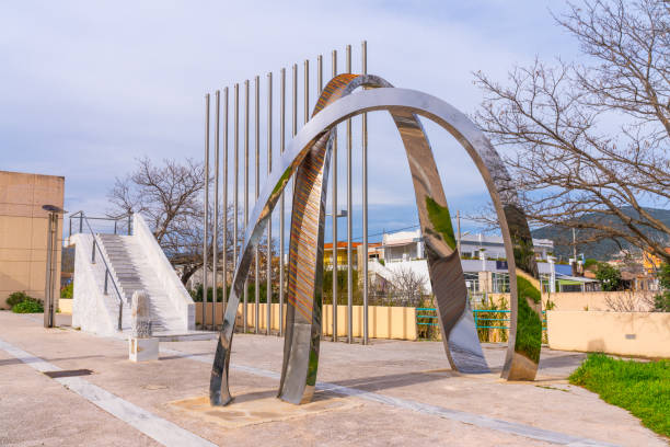 Marathonas, Greece - 10 March 2023 -Starting point of the original Marathon to Athens