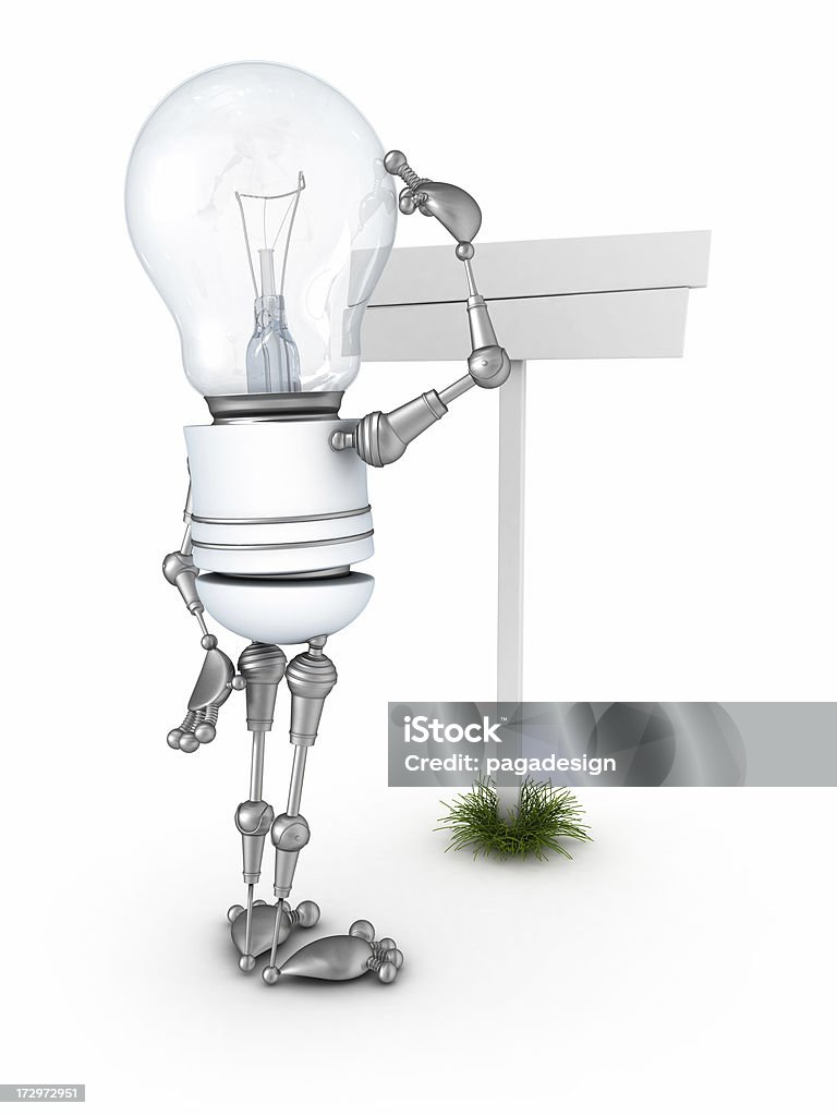 light bulb robot  Abstract Stock Photo