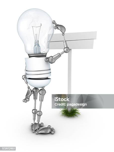 Light Bulb Robot Stock Photo - Download Image Now - Abstract, Aluminum, Blank