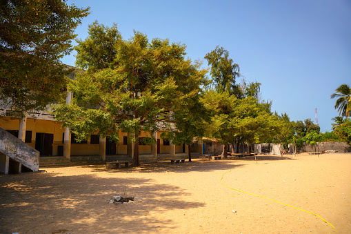 Sainte Therese primary school building in Joal Fadiouth, Senegal,