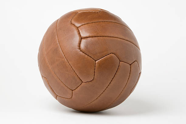 旧サッカーボール - soccer ball old leather soccer ストックフォトと画像