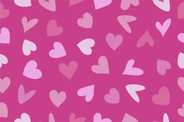 Vector illustration of Modern abstract background with pink hearts. Vector illustration on a pink background