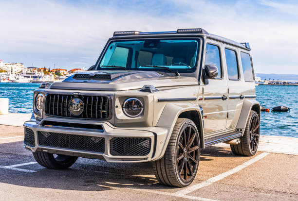Split, Croatia - 3 April 2023 - Brabus edition of a Mercedes G serie parked in the harbour of Split