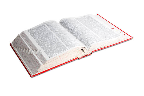 Dictionary A red cover dictionary sits open, isolated on a white background. open dictionary stock pictures, royalty-free photos & images