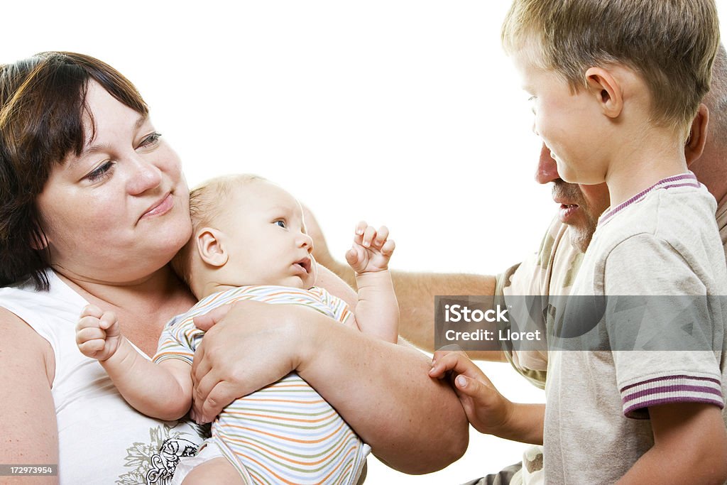 Família de quatro pessoas - Royalty-free 0-11 Meses Foto de stock