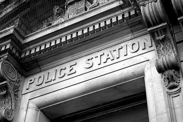 Old fashioned police station stock photo