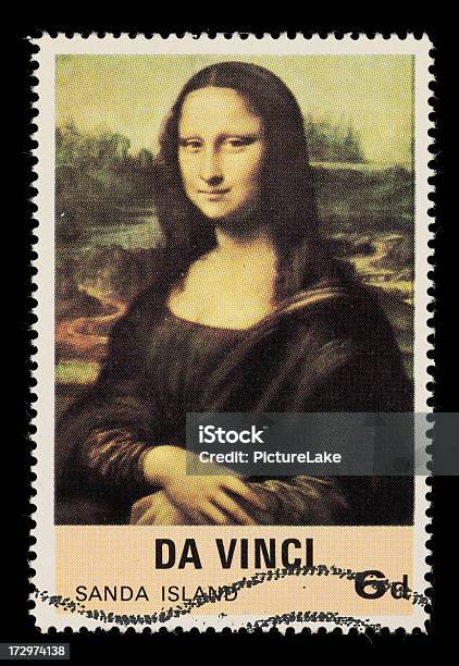 Mona Lisa Briefmarke Stockfoto und mehr Bilder von Leonardo da Vinci - Leonardo da Vinci, Briefmarke, Freisteller – Neutraler Hintergrund