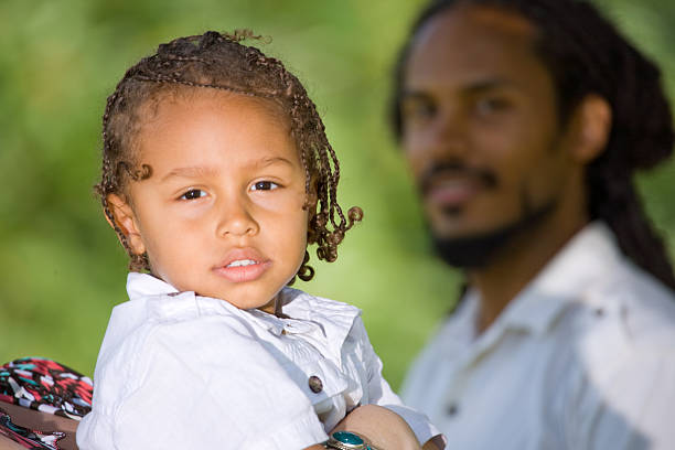 istock Focus on boy's face, dad in background 172974178