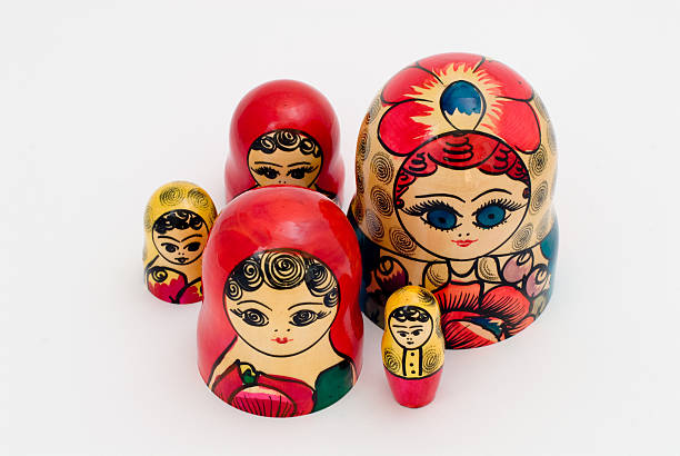 matryoshka ヘッド - russian nesting doll babushka doll matroshka ストックフォトと画像