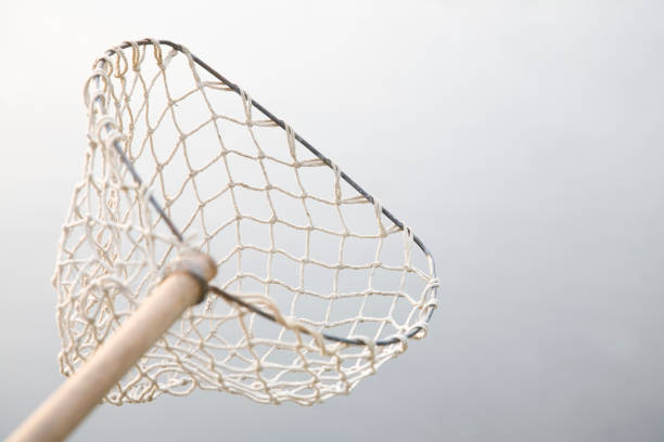 istock Woven Cotton Mesh Fishing Net with Diffused Water Background 172975724