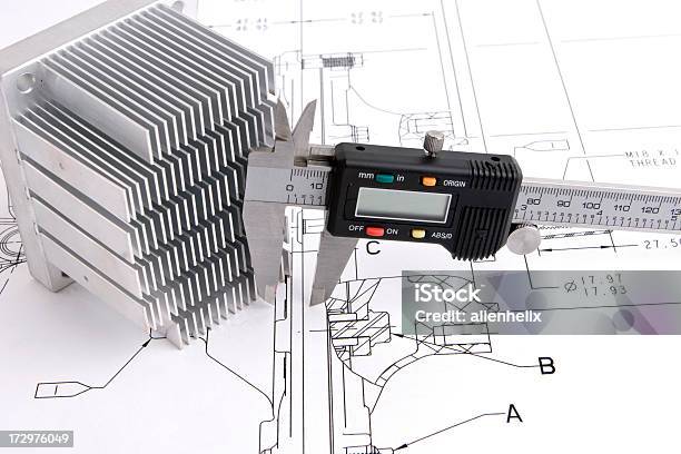 Disegno Tecnico - Fotografie stock e altre immagini di Acciaio - Acciaio, Attrezzatura, Calibro a compasso