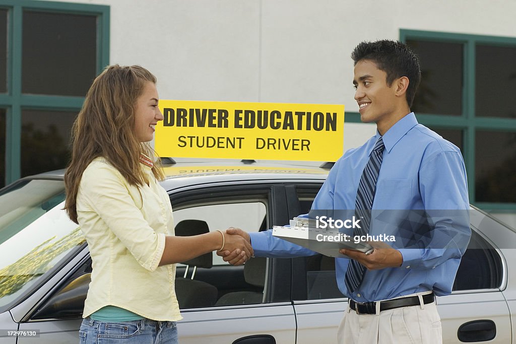 Congratulations on Passing the Test Student driver taking a driver education course. 16-17 Years Stock Photo