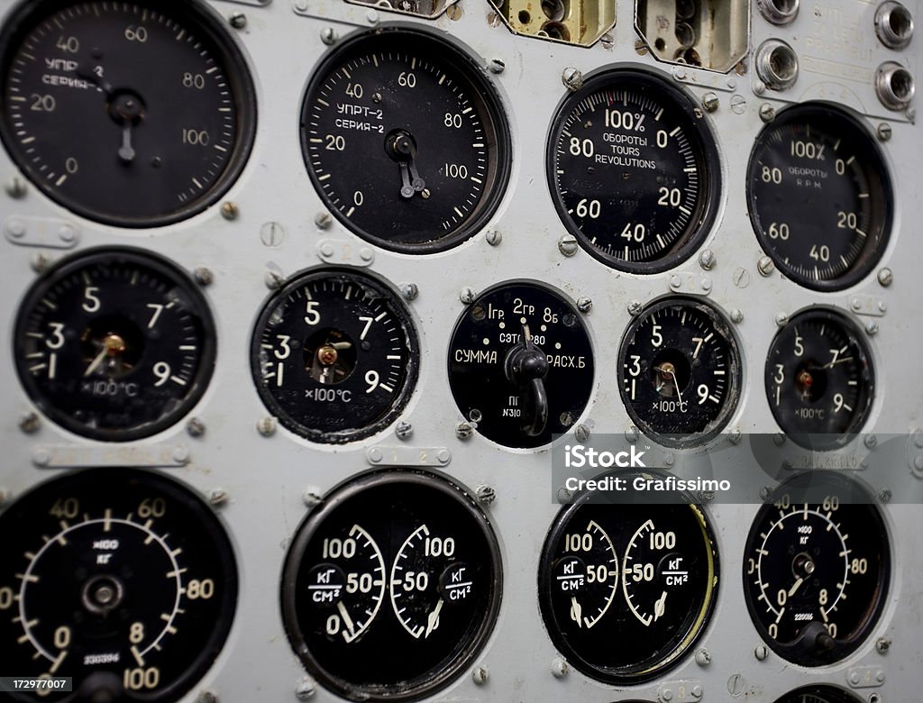 Detail des Flugzeug-cockpit - Lizenzfrei Blau Stock-Foto