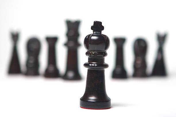 istock Set of black chess pieces isolated on white background 172977073