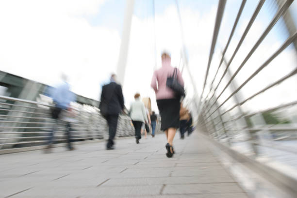 istock Commuter Bridge Zoom Rush Hour Pedestrians 172977156