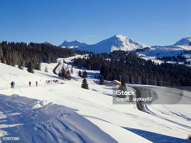 Alpine Ski Run Stock Photo - Download Image Now - Morzine, Snow, France