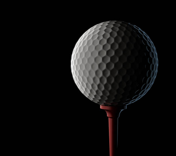 golf ball - black white macro high contrast stock-fotos und bilder