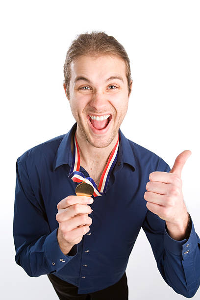 Gold medal stock photo