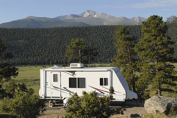 Rocky Mountain Camping stock photo