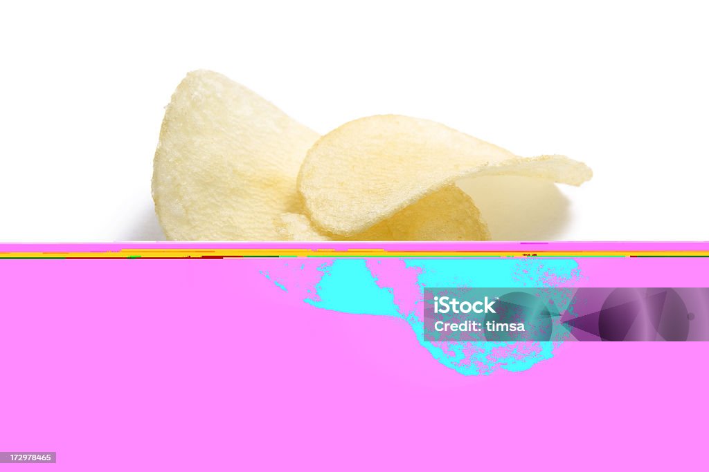 Três chips de Batata - Royalty-free Batata Frita de Pacote Foto de stock