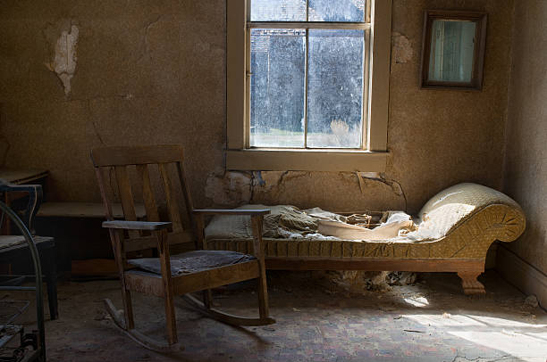 The interior of a house at the Bodie State Historic Park, a gold rush ghost town located east of the Sierra Nevada of California, western USA.