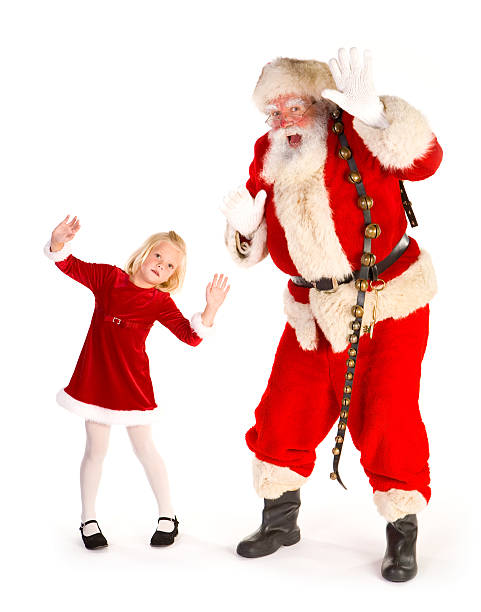 istock Santa and cute little girl doing a funky dance 172979363
