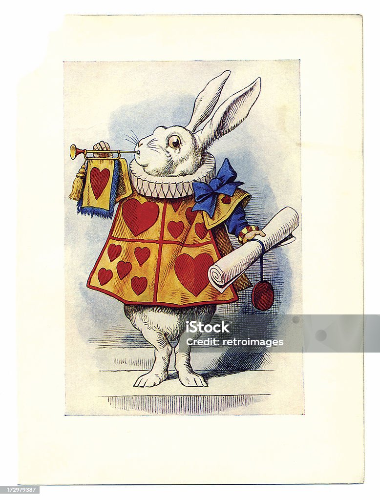 White Rabbit Illustrationen (Alice's Abenteuern im Wonderland - Lizenzfrei Alice im Wunderland Stock-Illustration