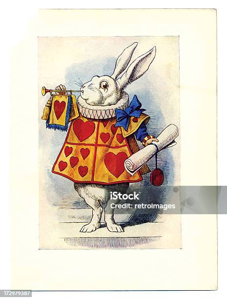 White Rabbit Illustrazione Alice Nel Paese Delle Meraviglie - Immagini vettoriali stock e altre immagini di Alice nel Paese delle Meraviglie