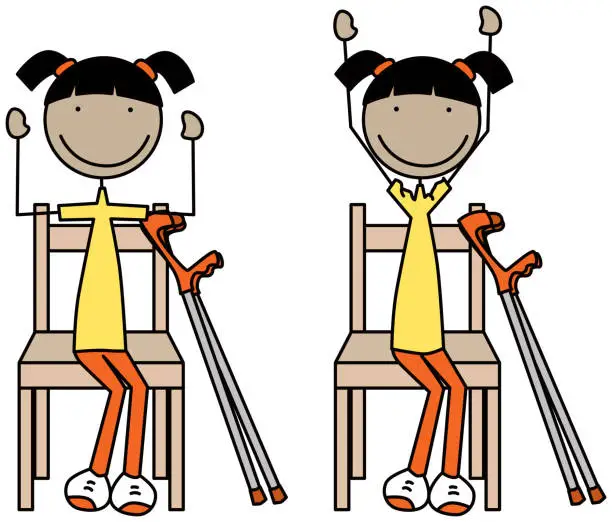 Vector illustration of Happy kid exercises