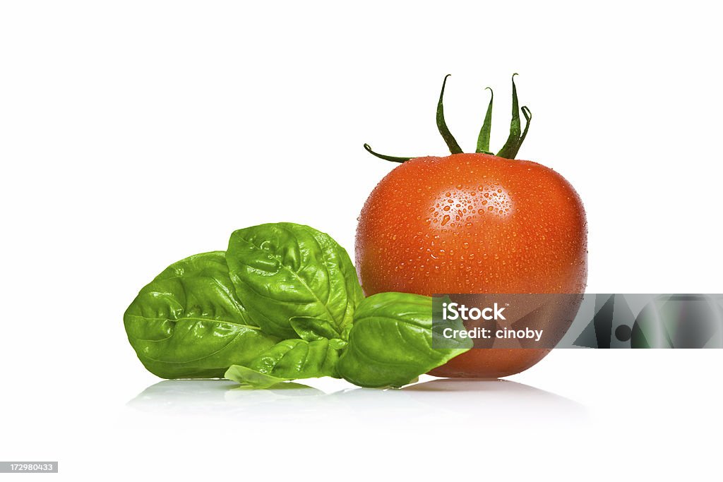 Pomodoro e basilico - Foto stock royalty-free di Basilico