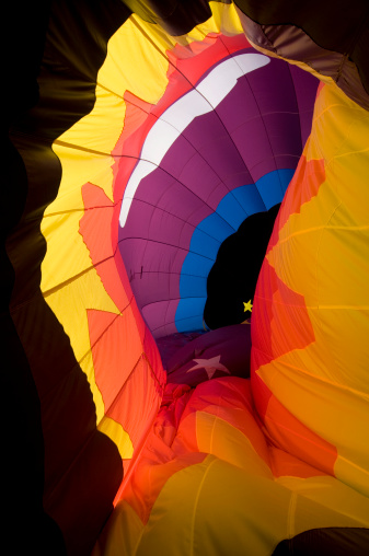 inside a hot-air balloon after a ride