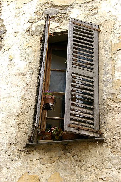 Old shutter window stock photo