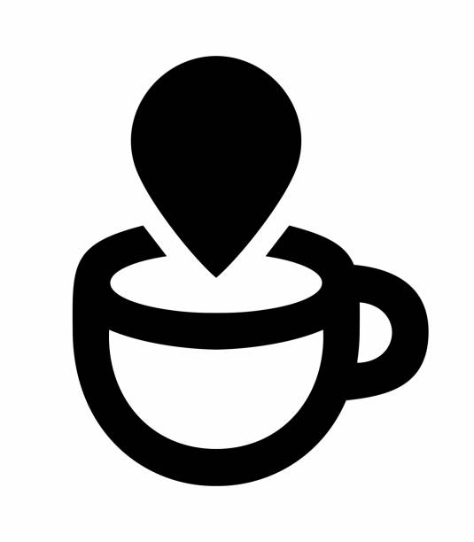 кофейная чашка. простой контур логотипа готов к плоттерной и лазерной резке. - кофе брейк stock illustrations