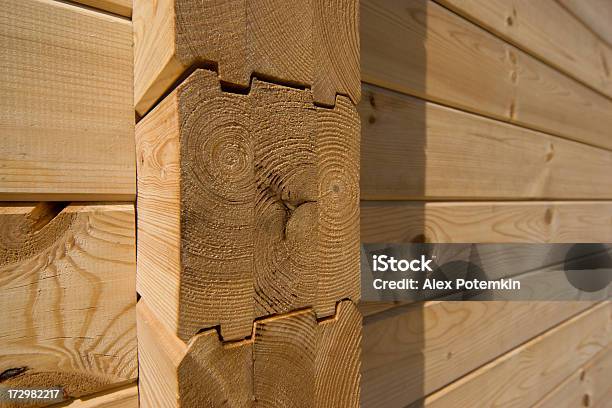 Unfinished Wooden House Stock Photo - Download Image Now - Backgrounds, Blue, Building Exterior