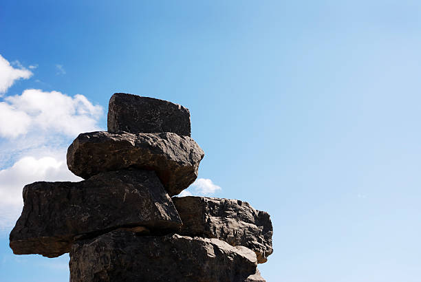 istock Arctic Inukshuk against a Blue Sky. 172982984