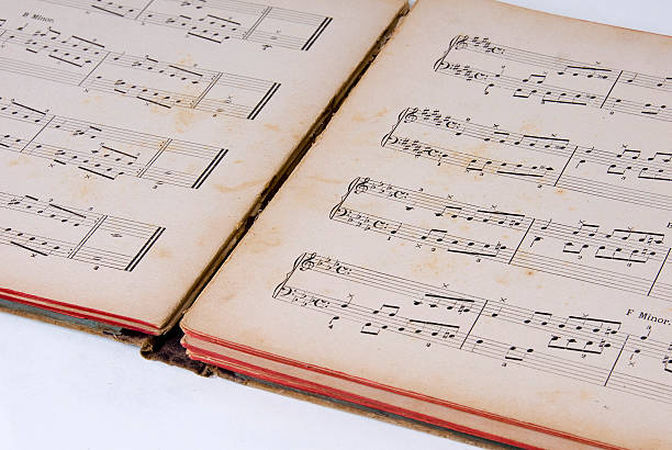 античный музыкальные книга - sheet music hymnal antique old стоковые фото и изображения