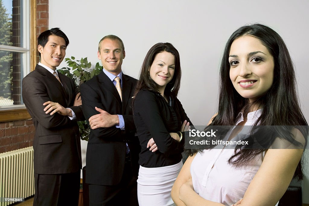 Donna d'affari, leader di Team - Foto stock royalty-free di Affari