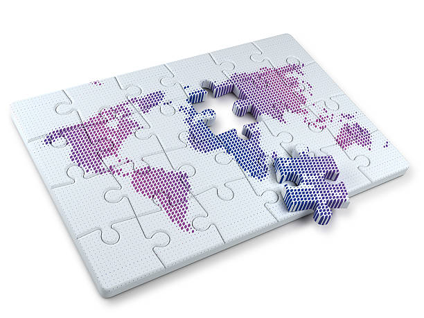 mundo tabla de - asia jigsaw puzzle map cartography fotografías e imágenes de stock