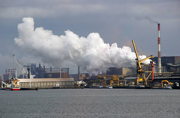 Steel works Dunkirk stock photo